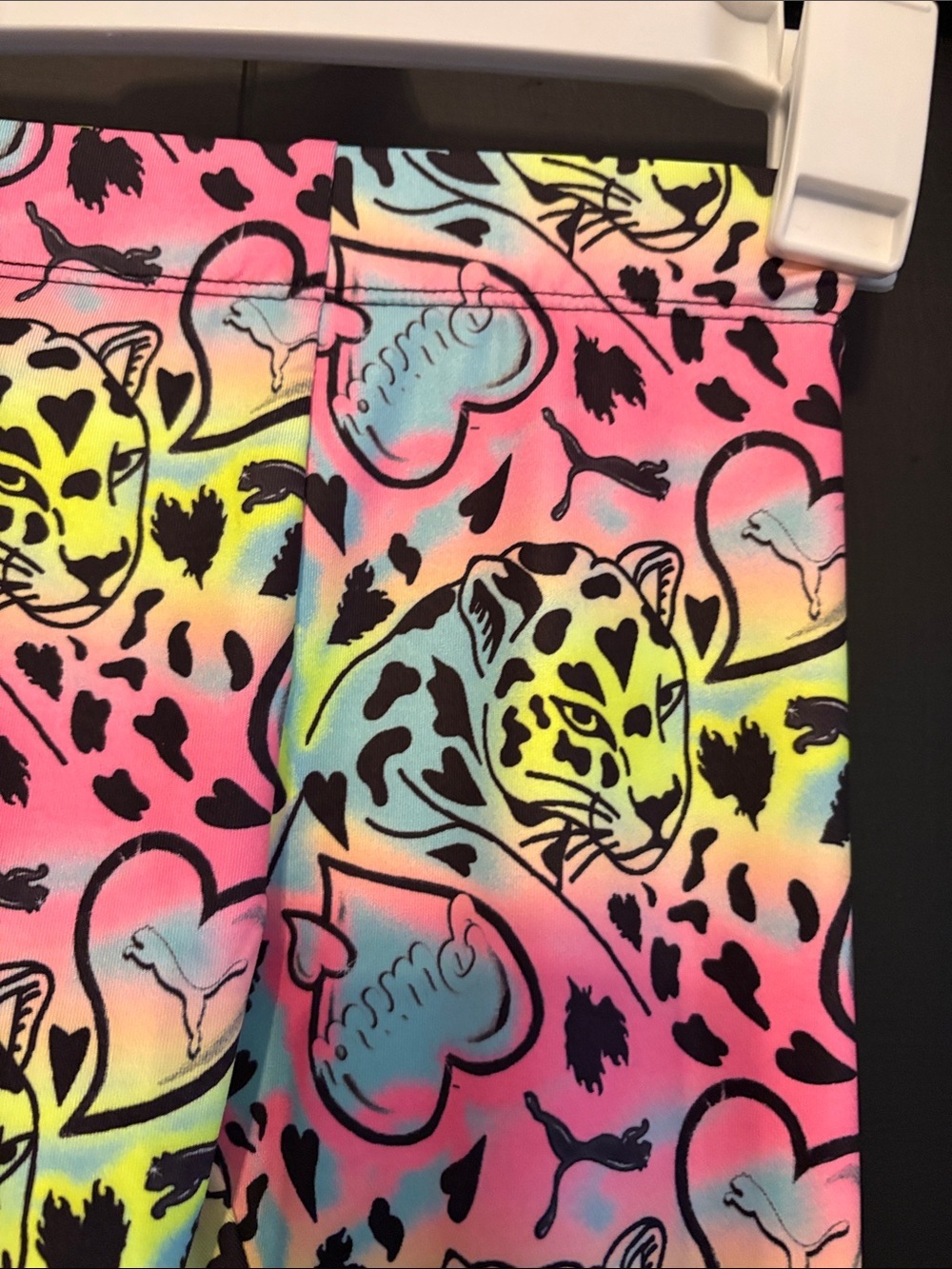 Puma Girls Gray Tee with Neon Heart & Multicolor Neon Leggings - Picture 5 of 5